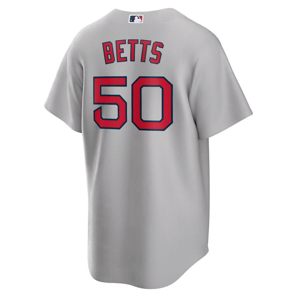 Men's Boston Red Sox Mookie Betts Gray Road Replica Player Name Jersey