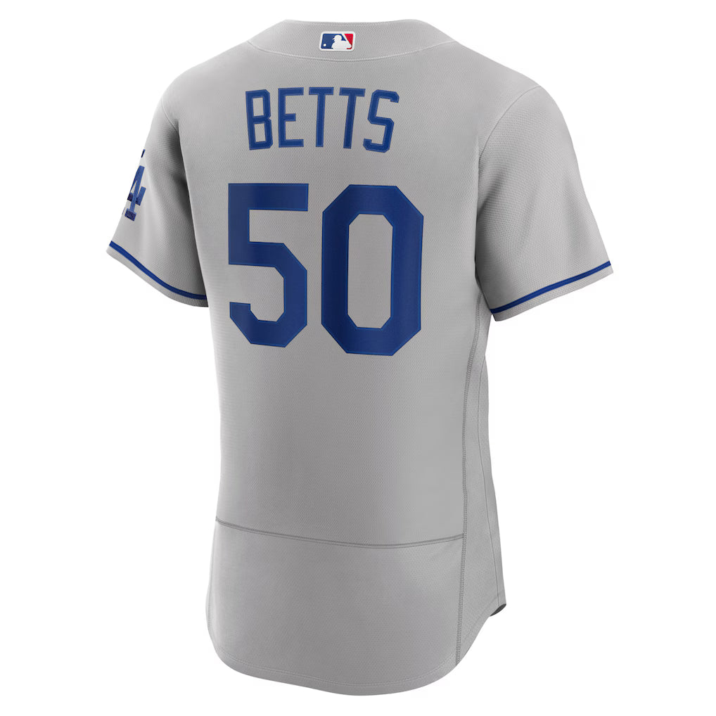 Men's Los Angeles Dodgers Mookie Betts Gray Away Authentic Player Jersey