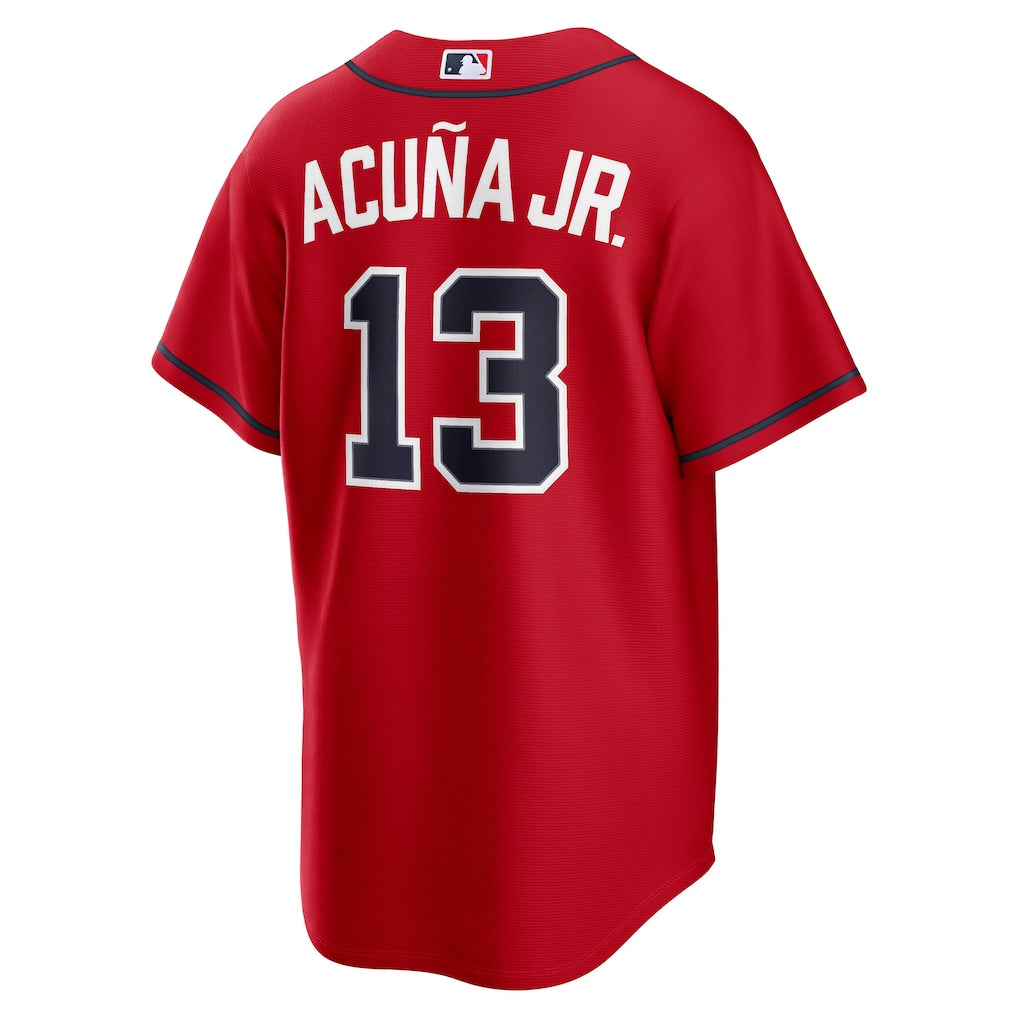 Men's Atlanta Braves Ronald Acuña Jr. Red Alternate 2 Replica Jersey