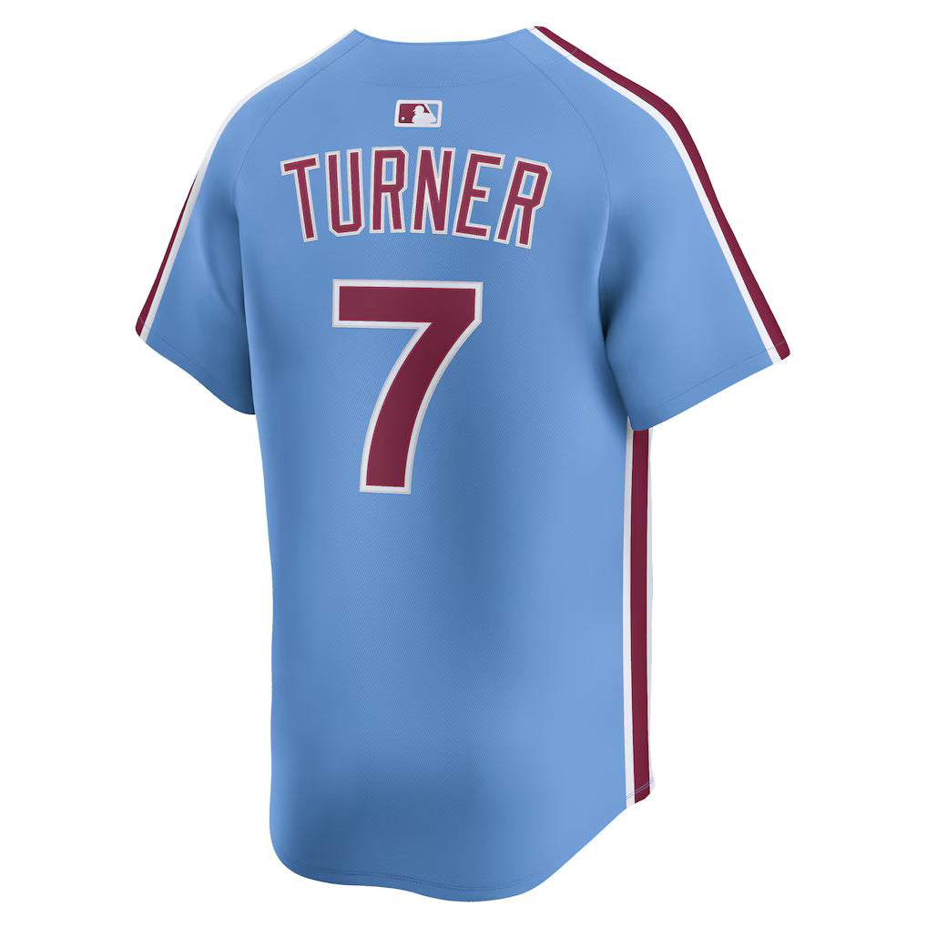 Men's Philadelphia Phillies Trea Turner Light Blue Alternate Limited Player Jersey