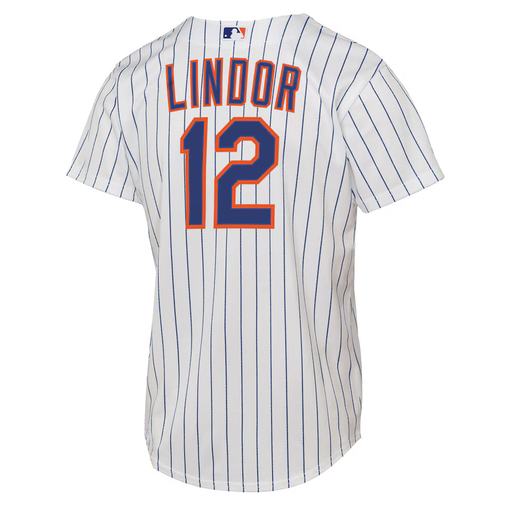 Youth New York Mets Francisco Lindor White Home Replica Player Jersey