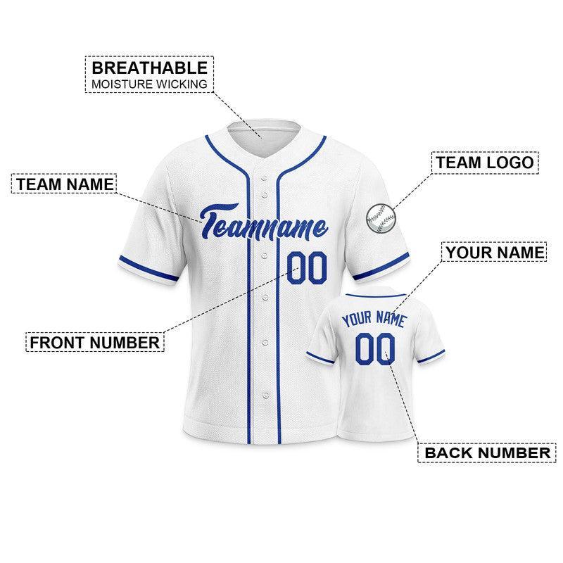 Custom White Royal-White Authentic Baseball Jersey-3