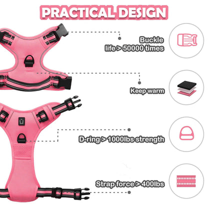 Escape-Proof No Pull Dog Harness and Leash Set