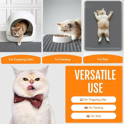 Double Layer Honeycomb Cat Litter Mat – Waterproof & Washable