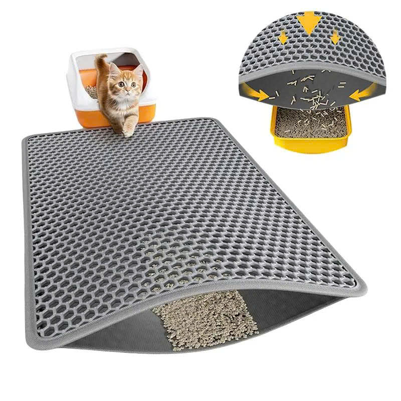 Double Layer Honeycomb Cat Litter Mat – Waterproof & Washable