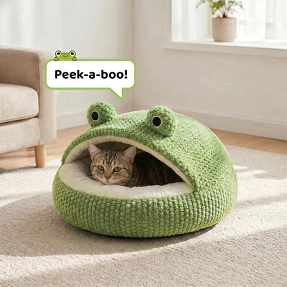 Semi-Enclosed Frog Shaped Winter Warm Pet Bed House
