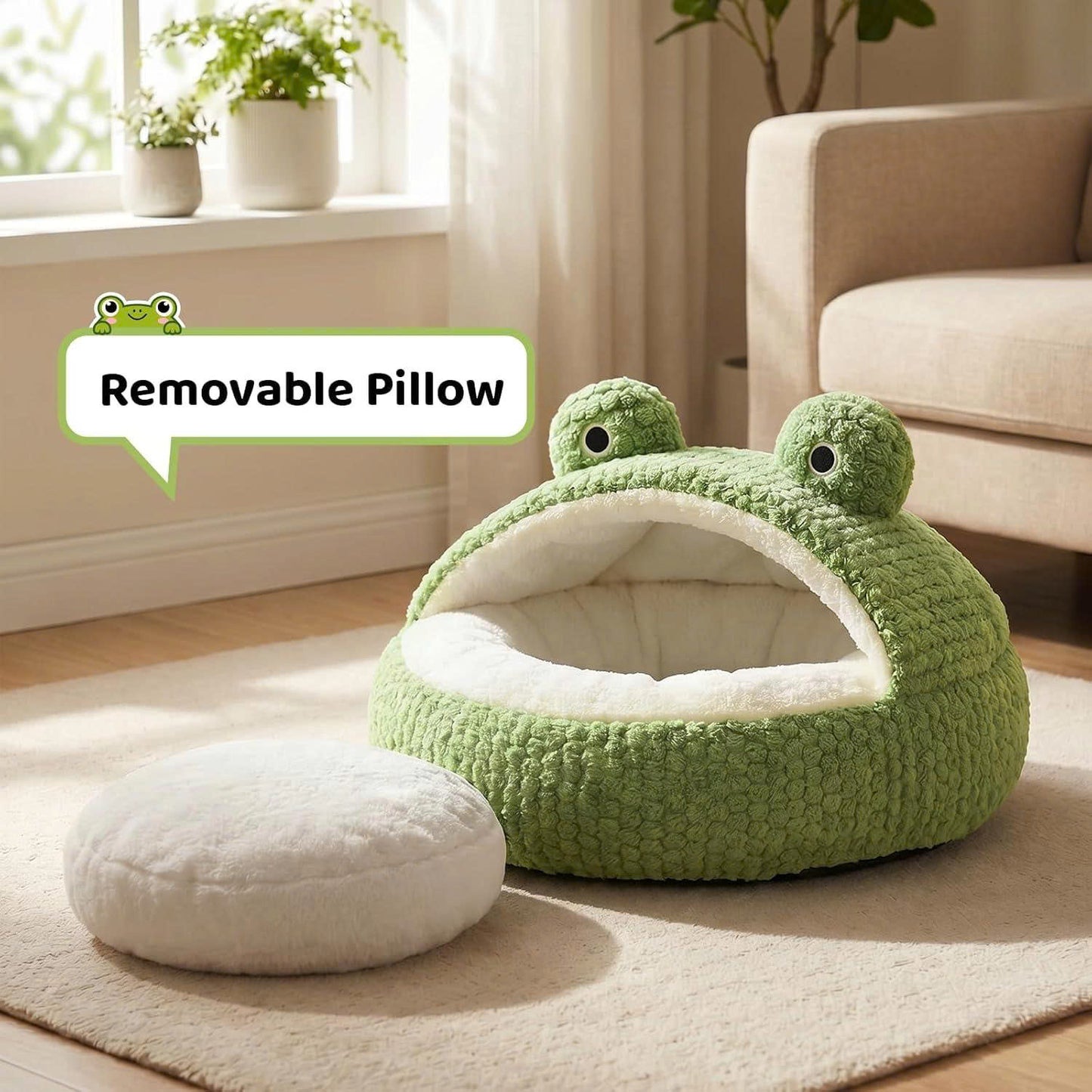 Semi-Enclosed Frog Shaped Winter Warm Pet Bed House
