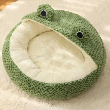 Semi-Enclosed Frog Shaped Winter Warm Pet Bed House
