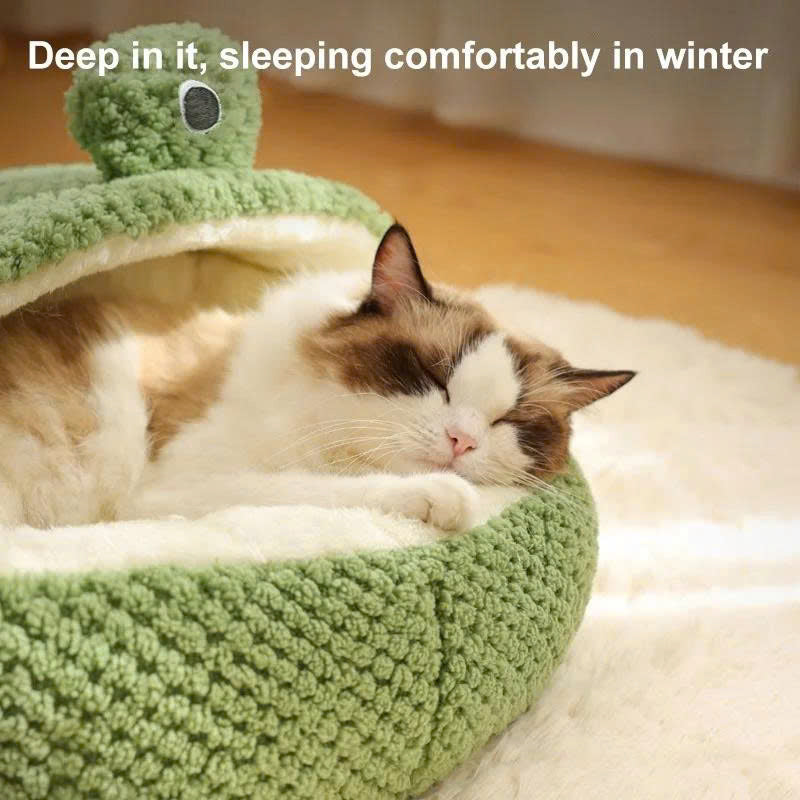 Semi-Enclosed Frog Shaped Winter Warm Pet Bed House