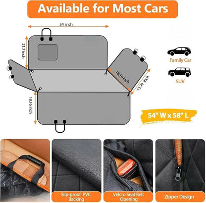 Waterproof Dog Car Seat Cover Hammock for Cars, Trucks, and SUVs