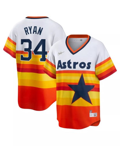 Men's Houston Astros Nolan Ryan White Home Cooperstown Collection Player Jersey