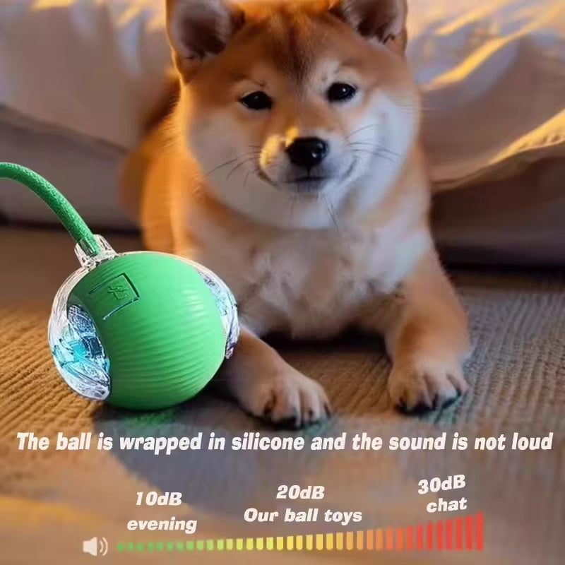 Smart Interactive Pet Ball Toy with Faux Tail – Automatic & Rechargeable