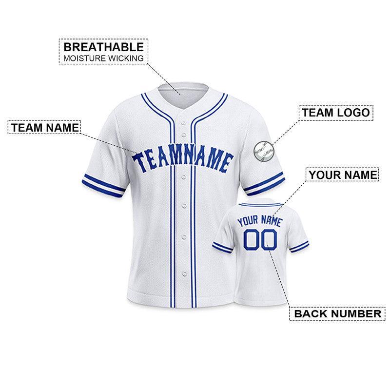 Custom White Royal-White Authentic Baseball Jersey-2