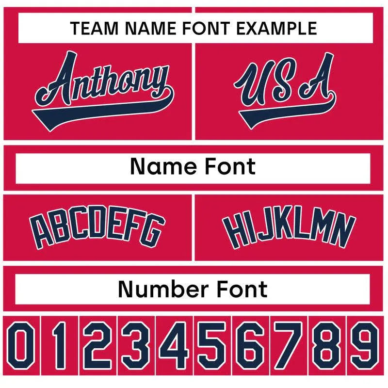 Custom White Red-Navy Authentic Classic Baseball Jersey
