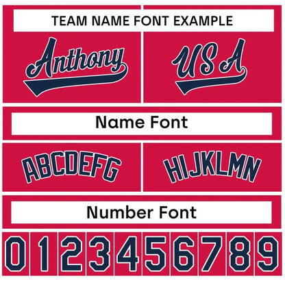 Custom White Red-Navy Authentic Classic Baseball Jersey