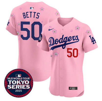 Mookie Betts Jersey #50 Dodgers Tokyo Series 2025 Vapor Premier Elite Stitched C