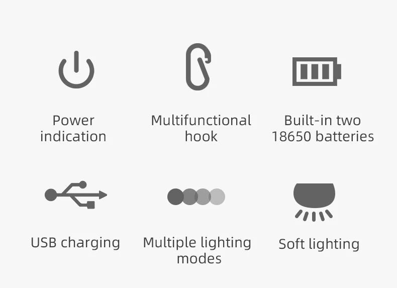 Portable Camping Light USB-C 230 Hours 5200 mAh Power bank