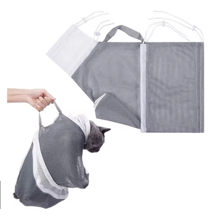 Adjustable Anti-Scratch Cat Mesh Bag for Bathing & Nail Trimming