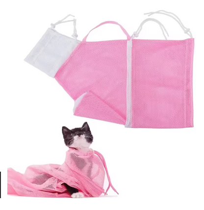 Adjustable Anti-Scratch Cat Mesh Bag for Bathing & Nail Trimming
