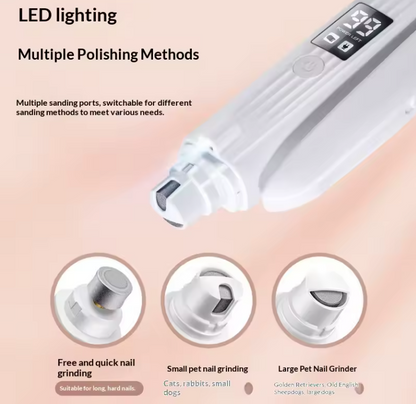 2-in-1 Electric Pet Nail Trinder & Grinder with Dual LED Lights