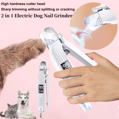 2-in-1 Electric Pet Nail Trinder & Grinder with Dual LED Lights