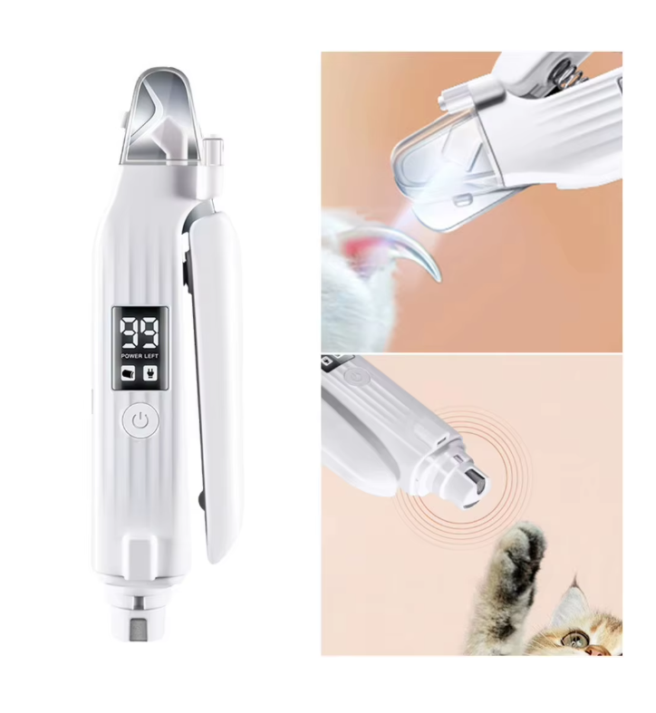 2-in-1 Electric Pet Nail Trinder & Grinder with Dual LED Lights