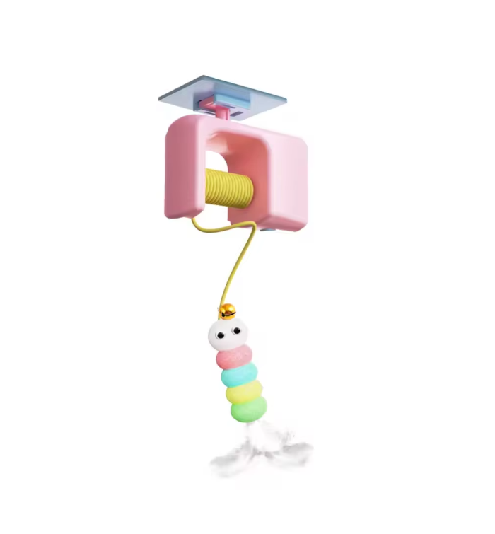 Automatic Hanging 2-in-1 Cat Toy – Flying Bird & Bouncing Caterpillar