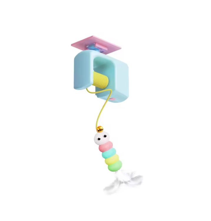 Automatic Hanging 2-in-1 Cat Toy – Flying Bird & Bouncing Caterpillar