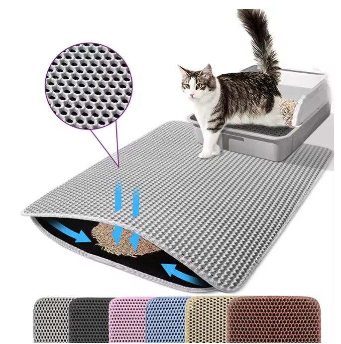 Double Layer Honeycomb Cat Litter Mat – Waterproof & Washable