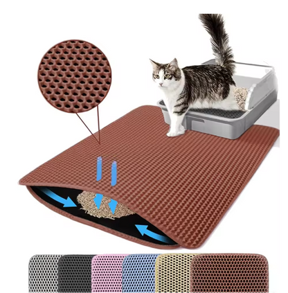 Double Layer Honeycomb Cat Litter Mat – Waterproof & Washable