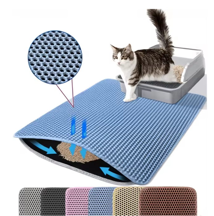Double Layer Honeycomb Cat Litter Mat – Waterproof & Washable