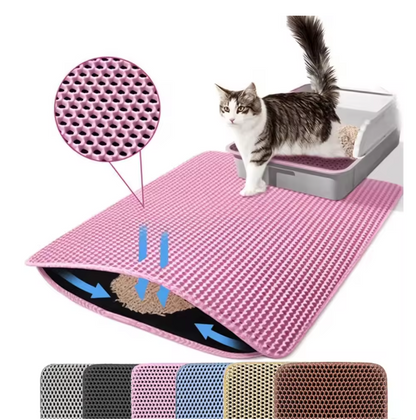 Double Layer Honeycomb Cat Litter Mat – Waterproof & Washable