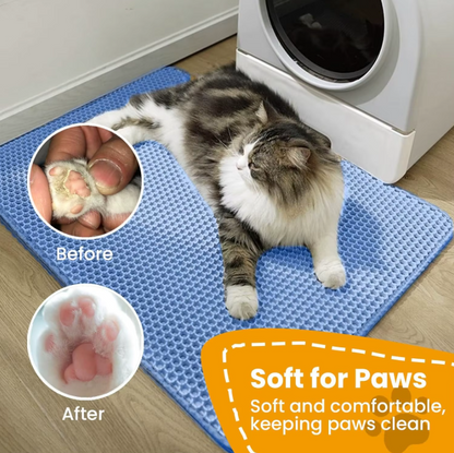 Double Layer Honeycomb Cat Litter Mat – Waterproof & Washable