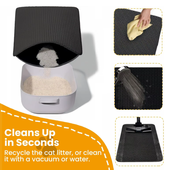 Double Layer Honeycomb Cat Litter Mat – Waterproof & Washable