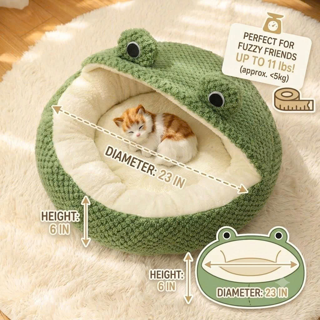 Semi-Enclosed Frog Shaped Winter Warm Pet Bed House