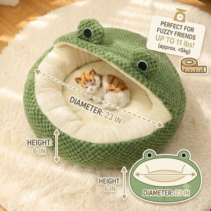 Semi-Enclosed Frog Shaped Winter Warm Pet Bed House