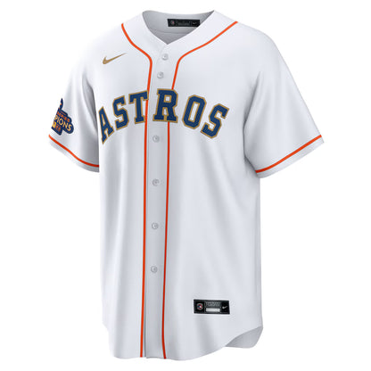 Men's Houston Astros Yordan Alvarez  White/Gold 2023 Gold Collection Replica Player Jersey