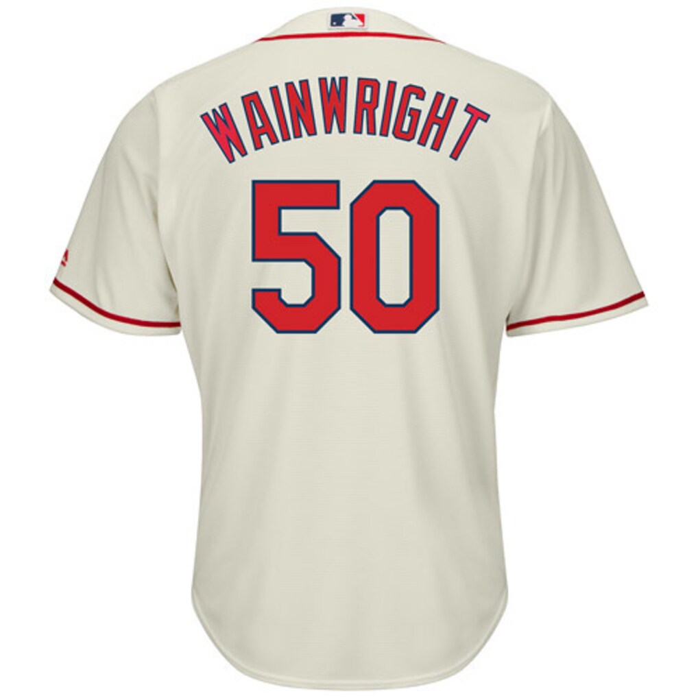 Men's St. Louis Cardinals Adam Wainwright Majestic Tan Alternate Cool Base Player Jersey