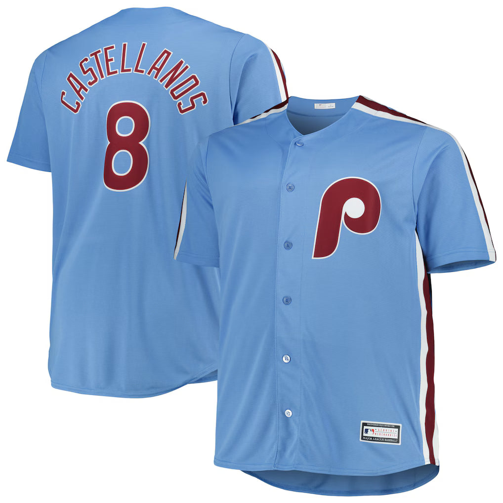 Men's Philadelphia Phillies Castellanos Light Blue Big & Tall Replica Player Jersey