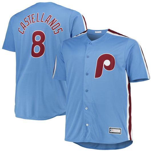 Men's Philadelphia Phillies Castellanos Light Blue Big & Tall Replica Player Jersey