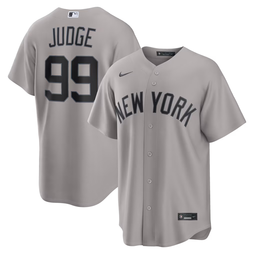 Men's Aaron Judge Gray New York Yankees Road Replica Jersey