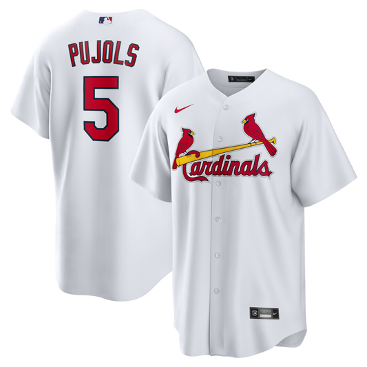 Men's St. Louis Cardinals Albert Pujols White Home Retired Player Replica Jersey