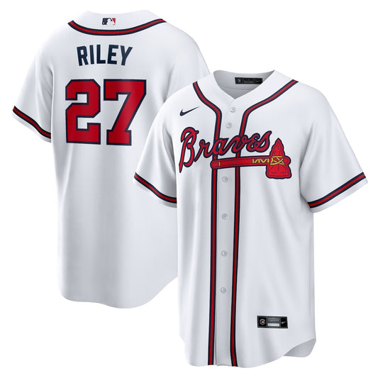 Men's Atlanta Braves Austin Riley White Home Replica Player Jersey