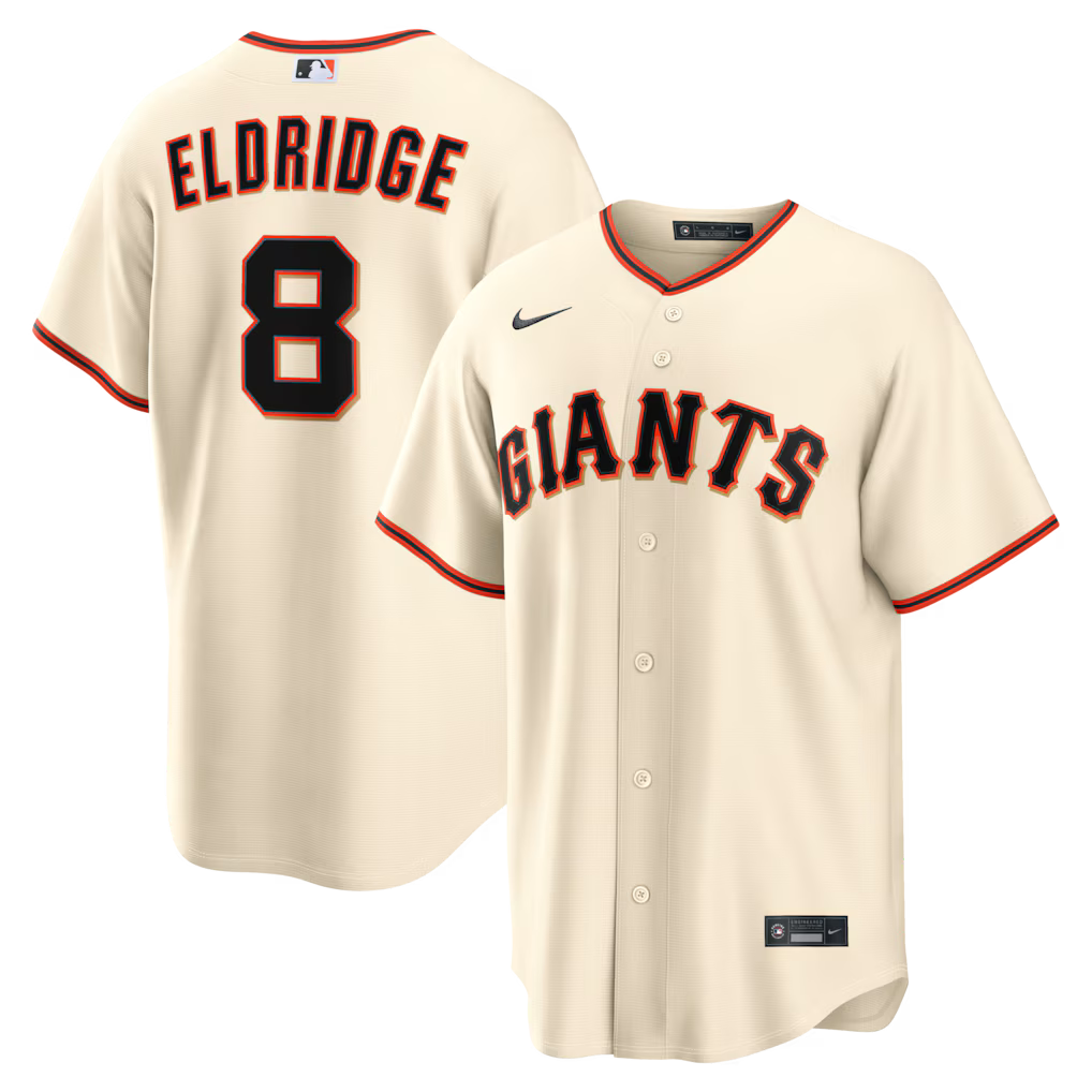Men's San Francisco Giants Bryce Eldridge Nike Cream Home Replica Jersey