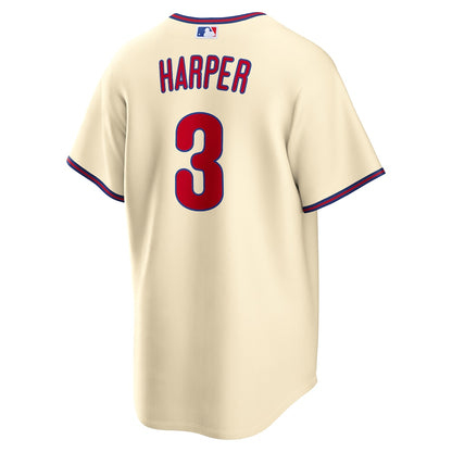 Men's Philadelphia Phillies Bryce Harper Cream Alternate Replica Jersey