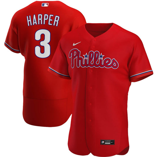 Men's Philadelphia Phillies Bryce Harper Red Alternate Authentic Player Jersey