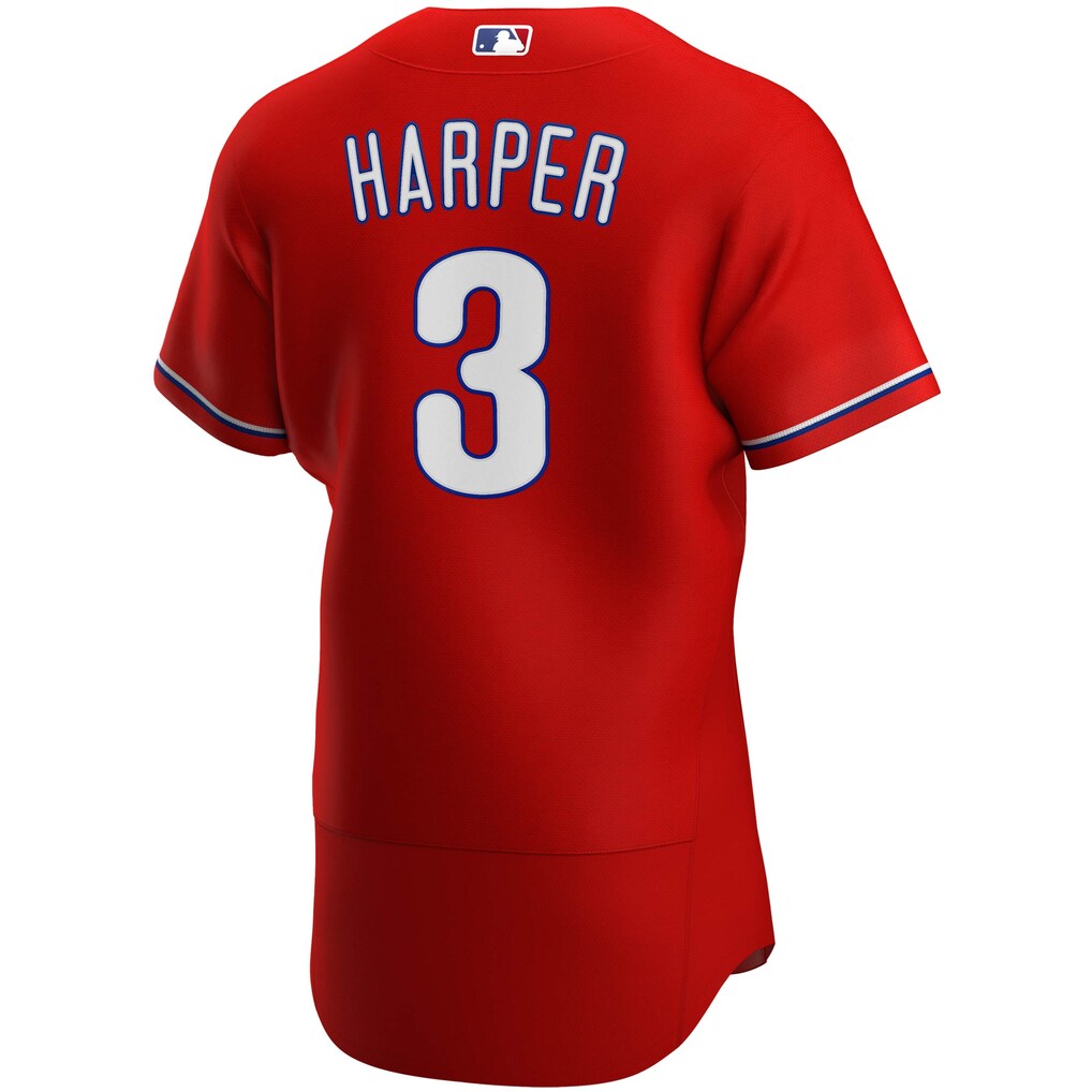 Men's Philadelphia Phillies Bryce Harper Red Alternate Authentic Player Jersey