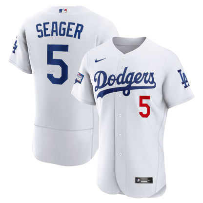 Men's Los Angeles Dodgers Corey Seager White 2020 World Series Champions Home Authentic Player Jersey