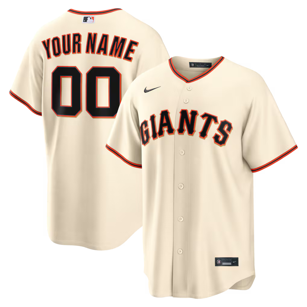 Men's San Francisco Giants Nike Cream Home Replica Custom Jersey