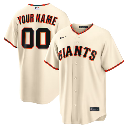 Men's San Francisco Giants Nike Cream Home Replica Custom Jersey